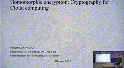 Homomorphic encryption presentation video